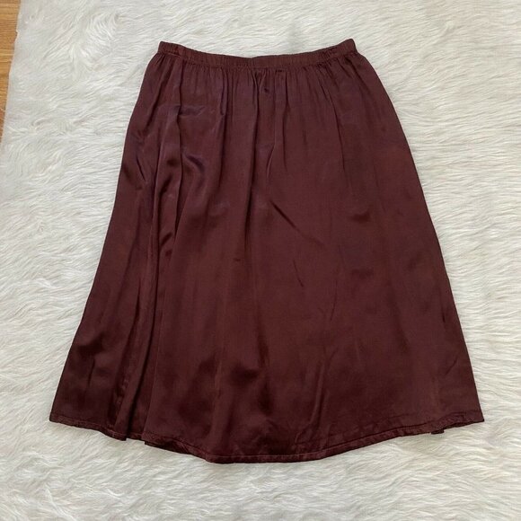 Hard Tail Forever Skirt Pull On Elastic Waist Medium Satin Feel Maroon - Picture 1 of 5